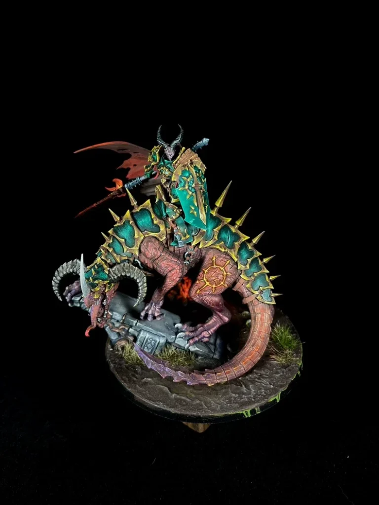 Exhibition Archaon Grand Marshal armor texture detail by Maxon Casting - Warhammer AoS Slaves to Darkness commission painting