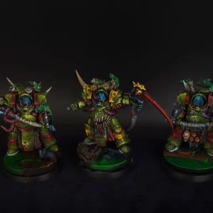 Collector painted Warhammer 40K Death Guard Nurgle Terminators - front view full body by Maxon Casting