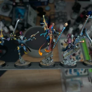 Precision painted Warhammer 40K Harlequins Harlequin Kill Team - front view full body by Maxon Casting
