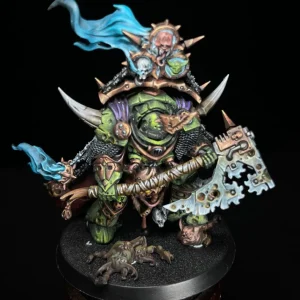 Collector painted Warhammer 40K Death Guard Nurgle Daemon HQ - front view full body by Maxon Casting