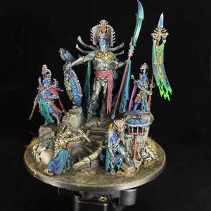 Exhibition painted Warhammer AoS Ossiarch Bonereapers Katakros Ossiarch Banner - front view full body by Maxon Casting