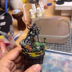 Collector painted Warhammer 40K Black Templars Black Templars Emperor's Champion - front view full body by Maxon Casting