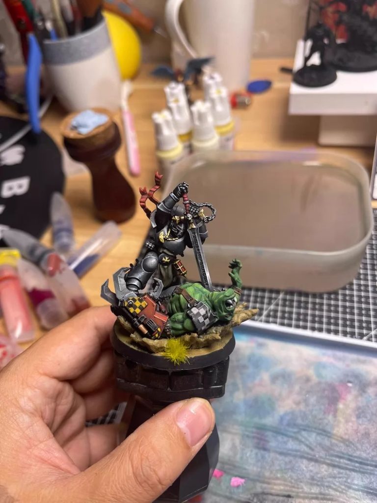 Black Templars Emperor’s Champion painted miniature