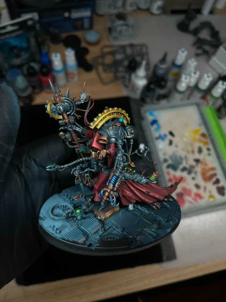 Exhibition painted Warhammer 40K Adeptus Mechanicus Belisarius Cawl - front view full body by Maxon Casting