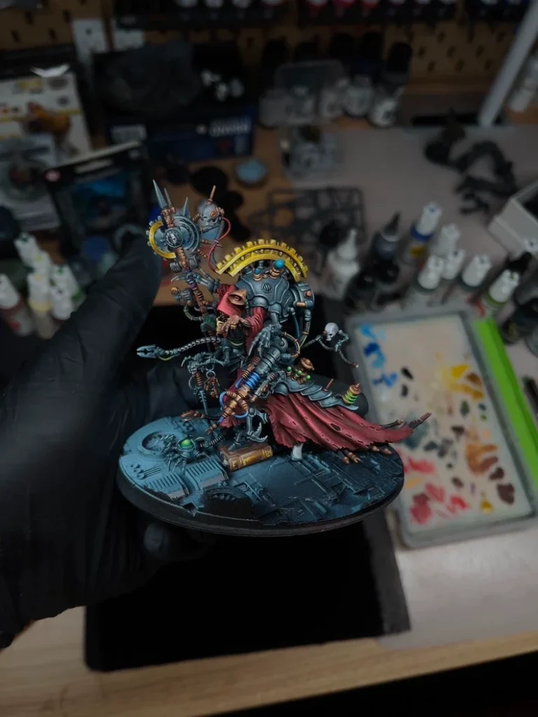 Exhibition Belisarius Cawl armor texture detail by Maxon Casting - Warhammer 40K Adeptus Mechanicus commission painting