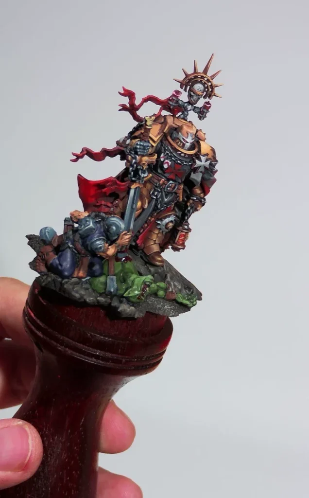 Exhibition painted Warhammer 40K Black Templars High Marshal Helbrecht - side view full body by Maxon Casting