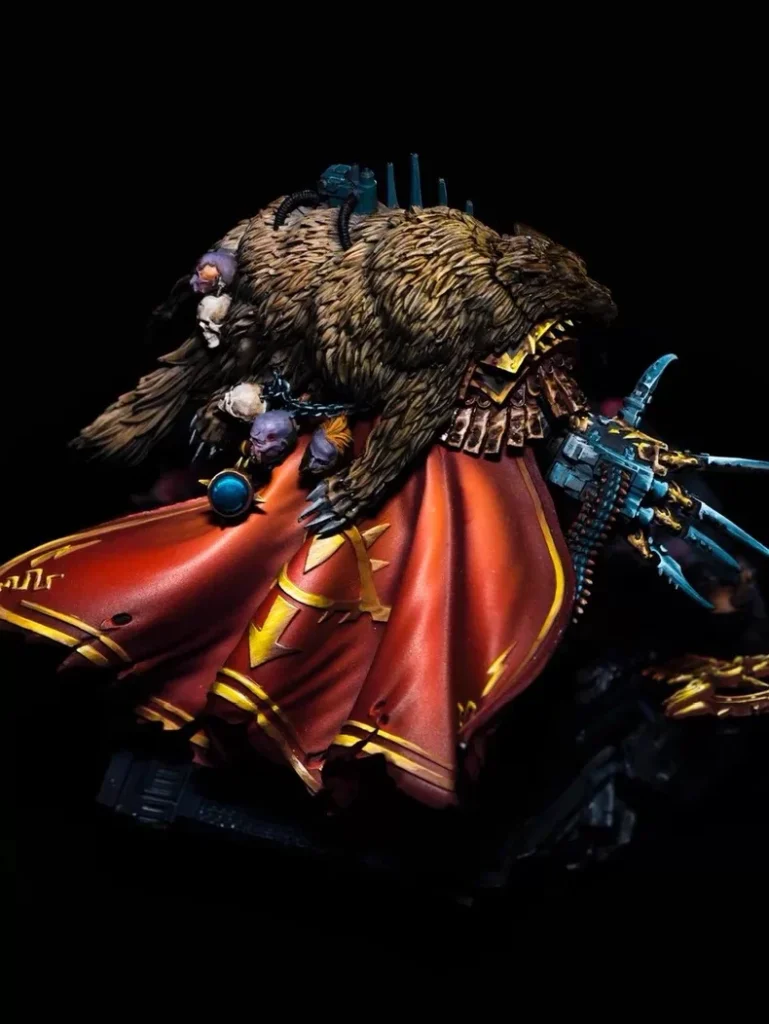 Exhibition painted Warhammer 30K Horus Heresy Horus Ascended - side view full body by Maxon Casting