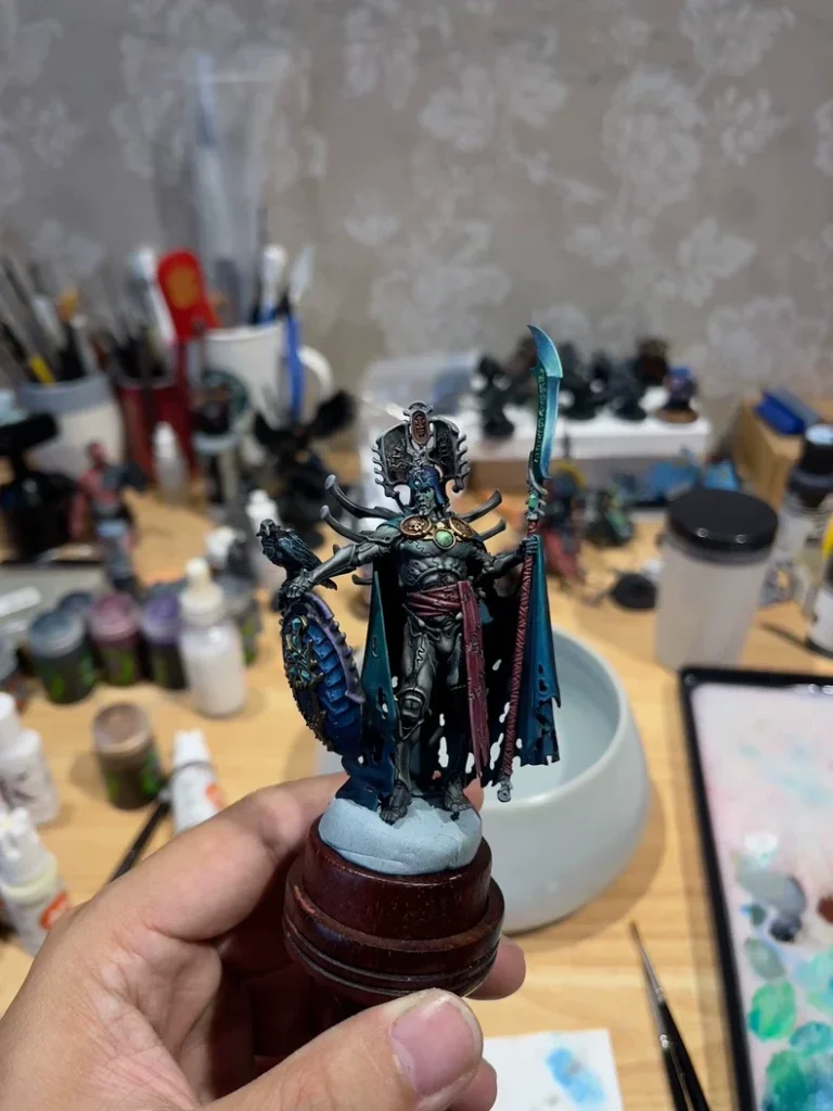 Exhibition Katakros Ossiarch Banner armor texture detail by Maxon Casting - Warhammer AoS Ossiarch Bonereapers commission painting