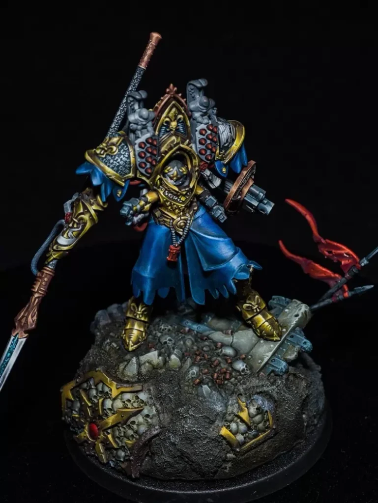 Fine Detail Morvenn Vahl weapon detail close-up by Maxon Casting - Warhammer 40K Adepta Sororitas commission painting