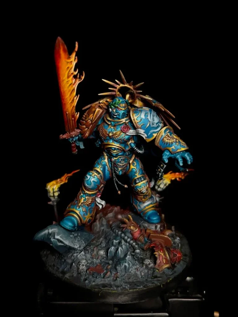 Exhibition painted Warhammer 40K Ultramarines Roboute Guilliman - front view full body by Maxon Casting