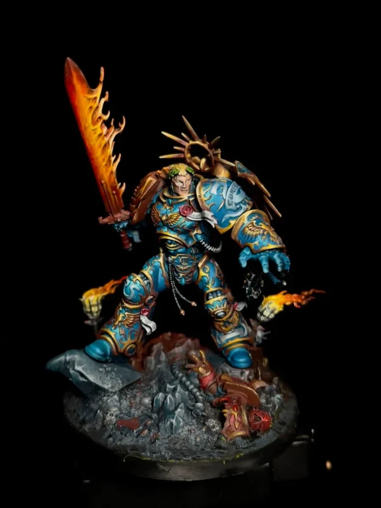 Exhibition painted Warhammer 40K Ultramarines Roboute Guilliman - back view full body by Maxon Casting
