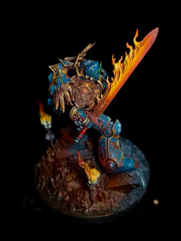 Exhibition painted Warhammer 40K Ultramarines Roboute Guilliman - side view full body by Maxon Casting