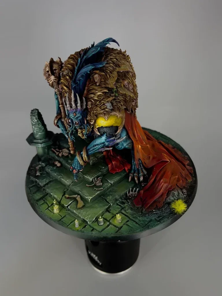 Exhibition painted Warhammer AoS Flesh Eater Courts Ushoran Lord of the Flesh Eaters - back view full body by Maxon Casting